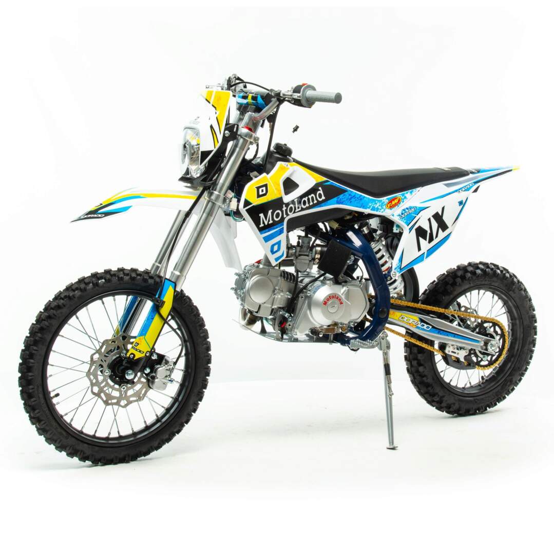 Питбайк Motoland NX125 E сине-желтый