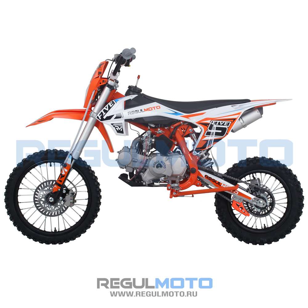 Питбайк Regulmoto FIVE EA бело-оранжевый