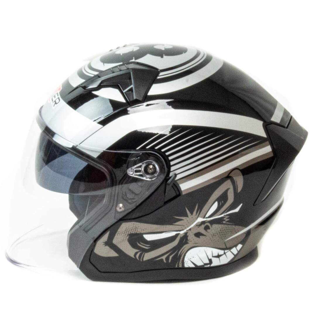 Шлем мото открытый HIZER J228 #2 размер (M) black/gray