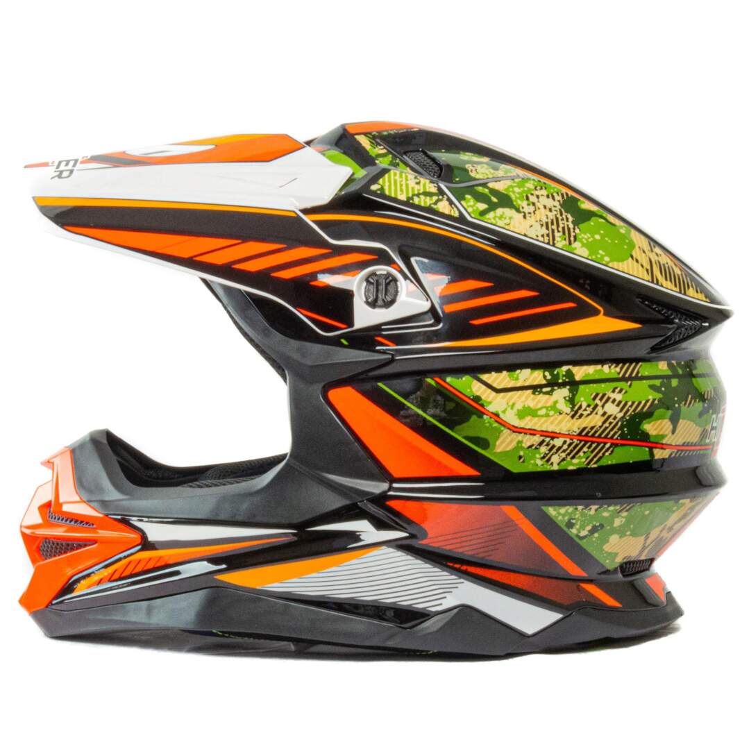 Шлем мото кроссовый HIZER J6803 #6 размер (M) BLACK/NEON/ORANGE