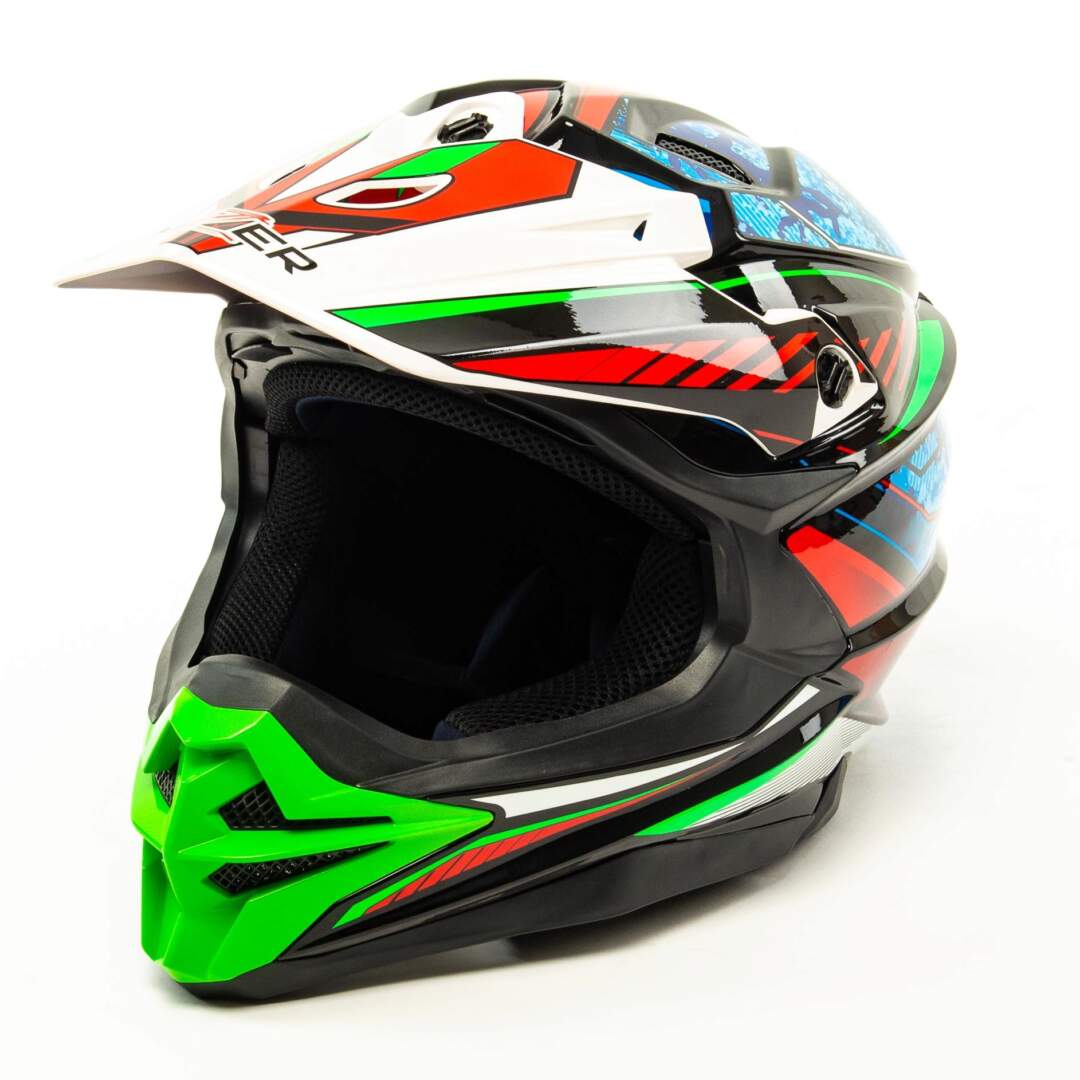 Шлем мото кроссовый HIZER J6803 #6 размер (S) BLACK/BLUE/GREEN