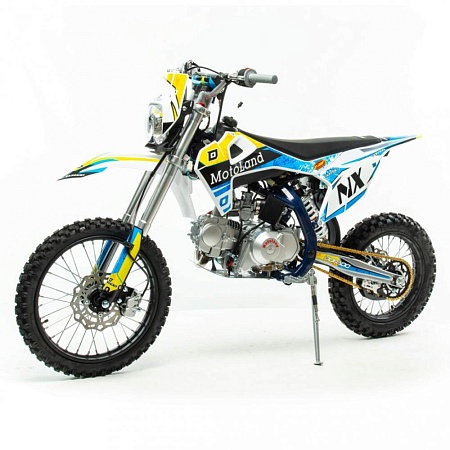 Питбайк Motoland NX125 E сине-желтый